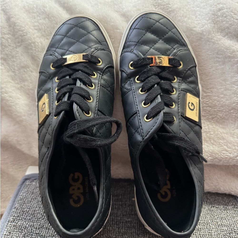 GBG Los Angeles Black and Gold Sneakers
